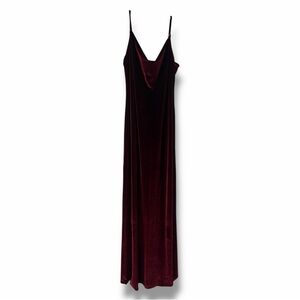 Elegant Burgundy Velvet Slip Dress